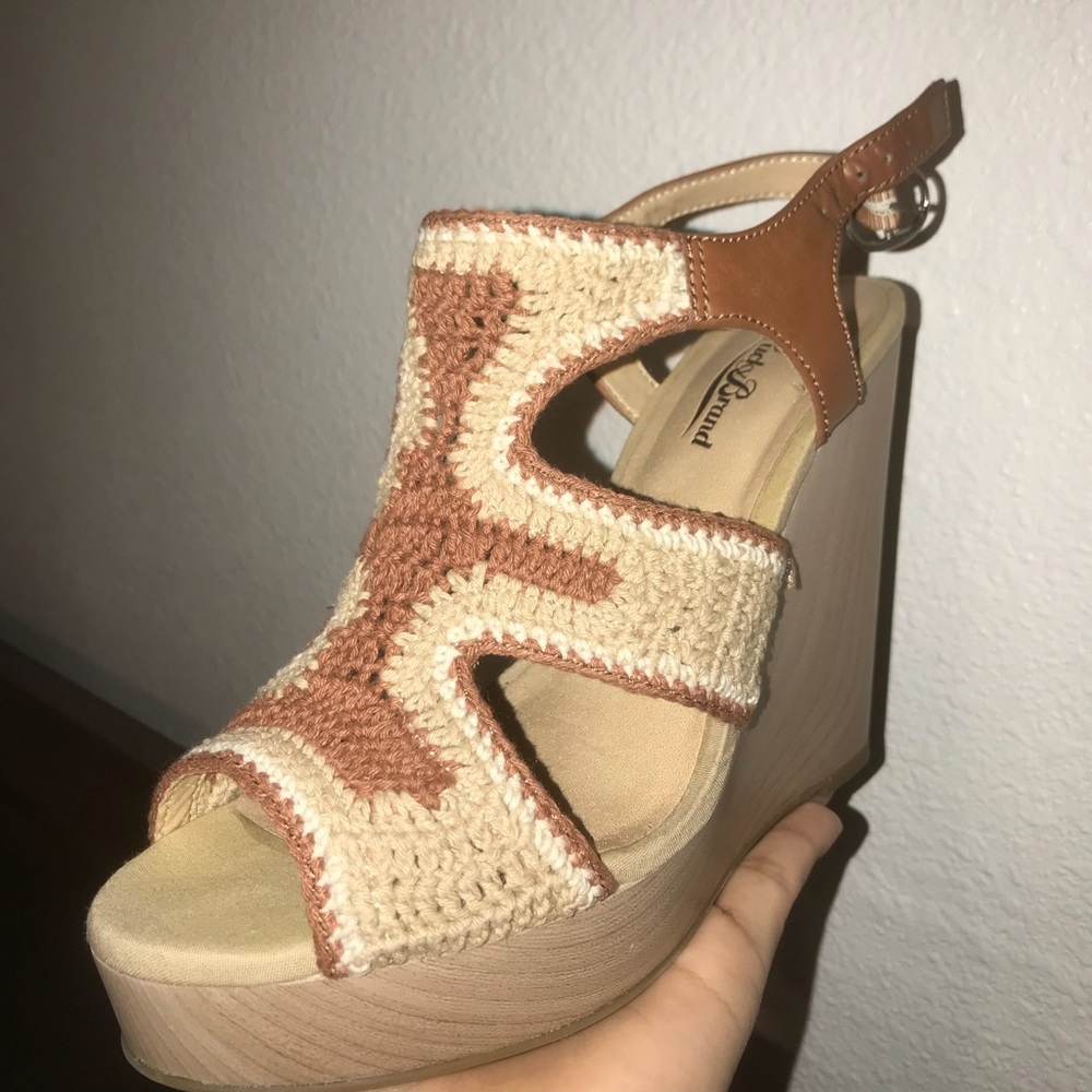 LUCKY BRAND crocheted wedges